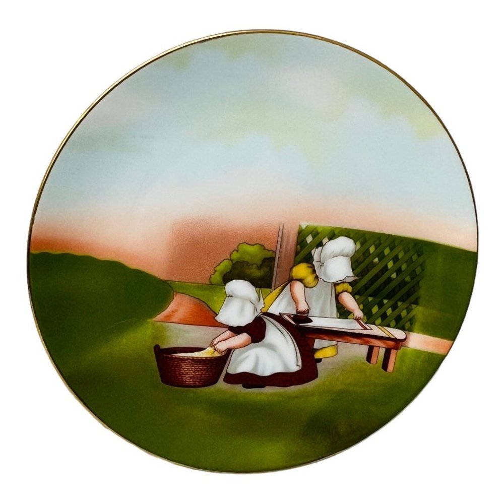"The Sun-Bonnet Babies" Plates Set of 7 Royal Bayreuth Vintage 1974 - Picture 4 of 16